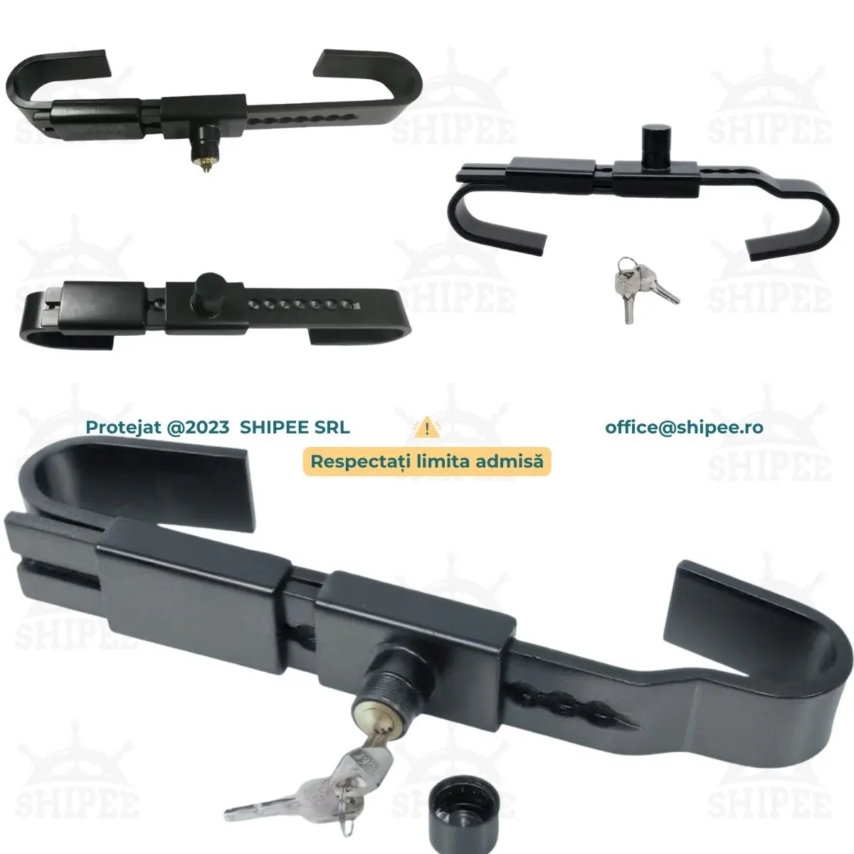 Lacăt securizare uși containere și camioane frigo - sistem antifurt reglabil, oțel rezistent 2 ALT="Lacăt securizare uși containere și camioane frigo"
